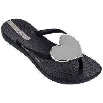 Ipanema Maxi Heart Flip Flops Barn Svarta Sverige DK2013487